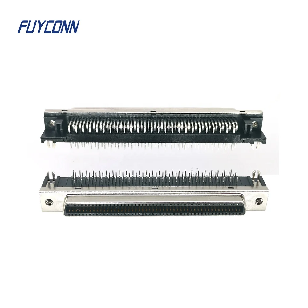 Female SCSI Connector 14pin 20pin 26pin 36pin 50pin 100Pin,  1.27mm Pitch Right Angle PCB SCSI Connector