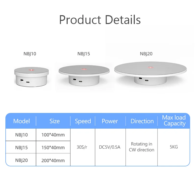 Turntable-BKL 360 Degree Electric Rotating Mirror Turntable Display Stand Still Product Photography For Jewelry and Watches