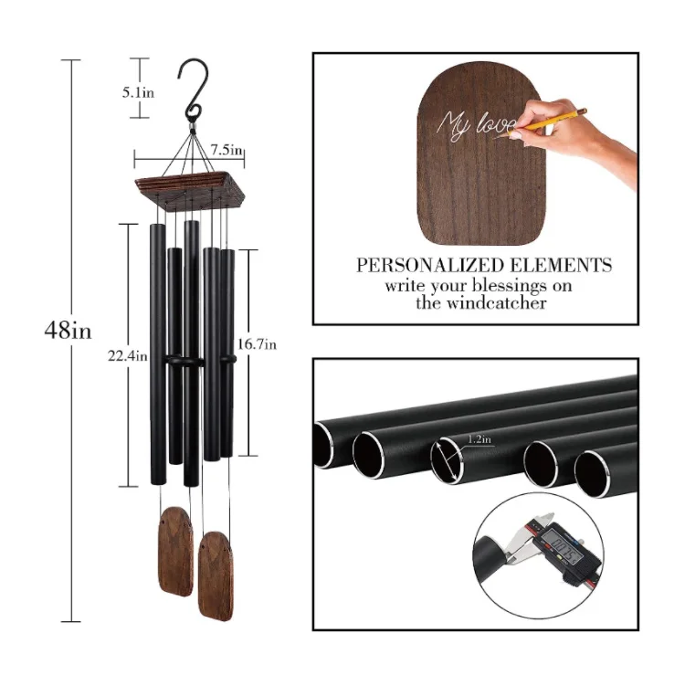 Large Wind Chimes for Outside Deep Tone Wood Wind Chimes Outdoor