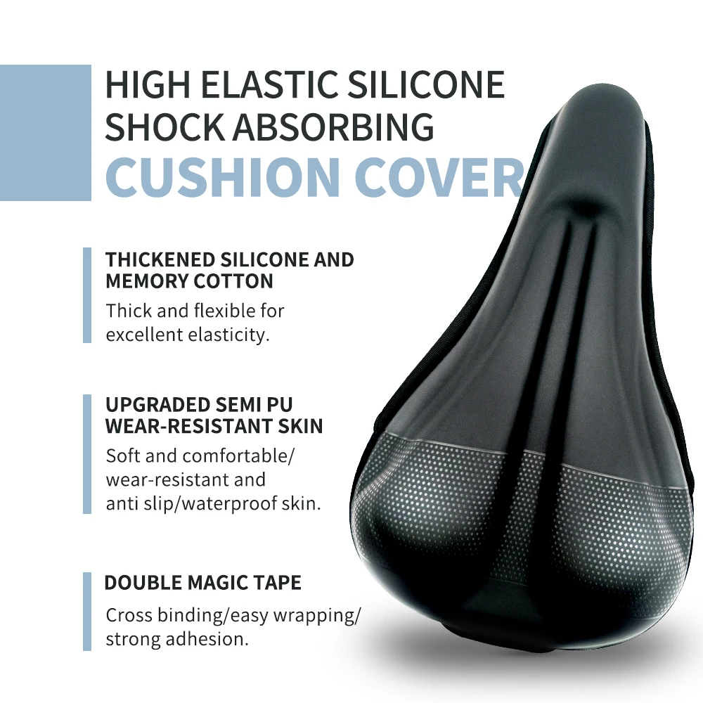 High Quality Bicycle Seat Waterproof Cushion Soft Silicone Gel Bike Seat Cover for Bicycle Saddle
