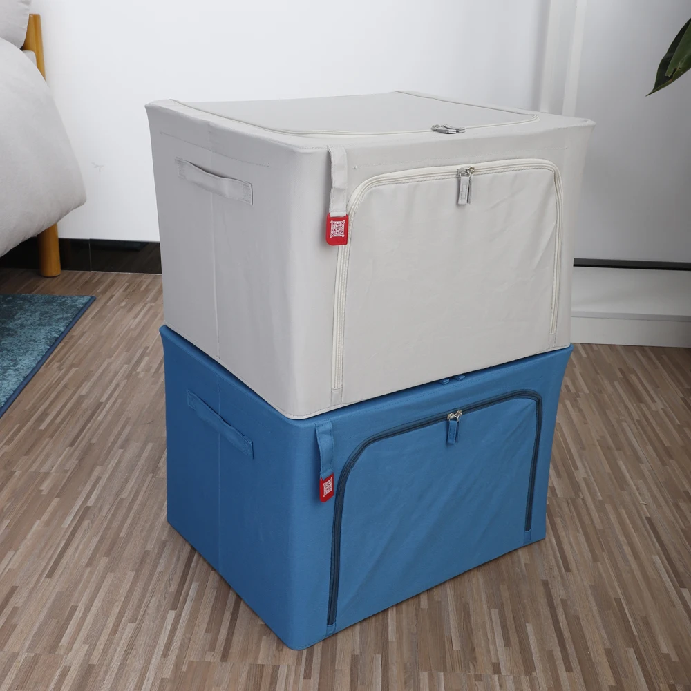 New Design 100L Fabric Clothes Storage Box Foldable Storage Box Felt Cloth Or Non Woven Clothes Storage Box to Custom