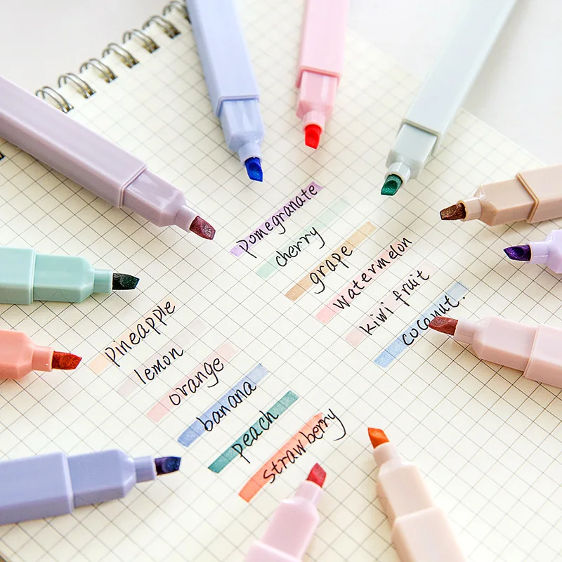 6Pcs/Set protect eye Mark Pen Stationery Kawaii School Supplies cute Highlight Pen Kids Gifts School Office Suppliers Pen