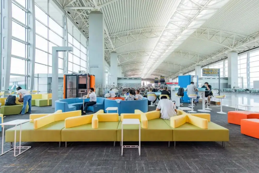 Airport Reception Waiting Area Furniture Space Solution Sofa Lounge Chairs Soundproof Booth