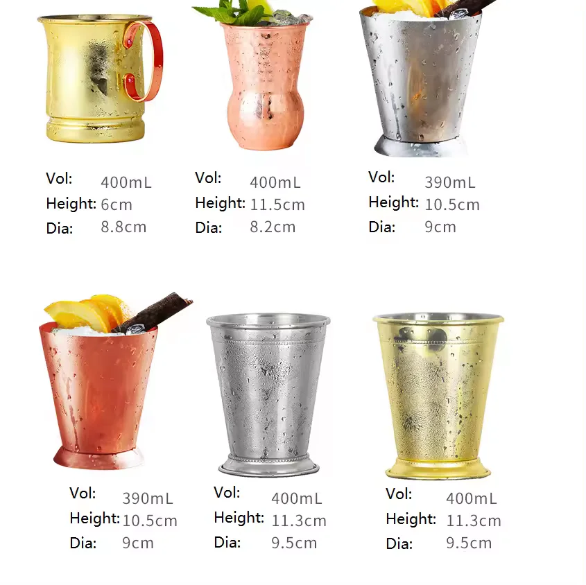 Silver Gold Copper-plated 12-16oz stainless steel drinking  beer copper bottle water moscow mule mug with handle