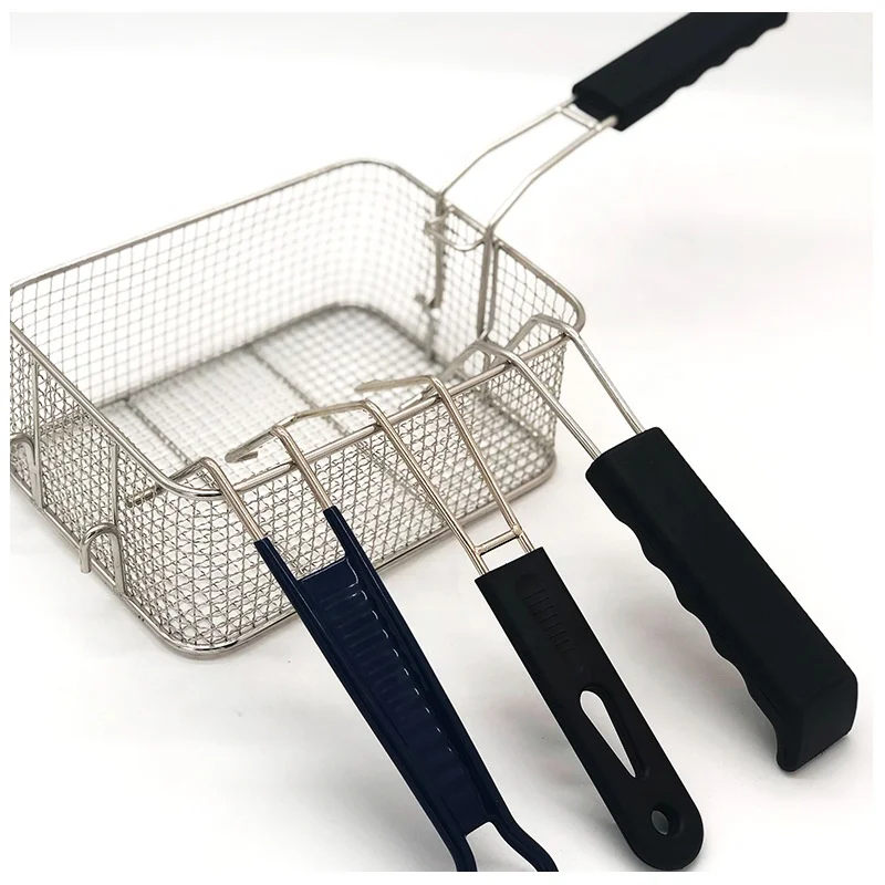Factory direct fried chicken wing basket 304 stainless steel fried basket square colander filter fried blue