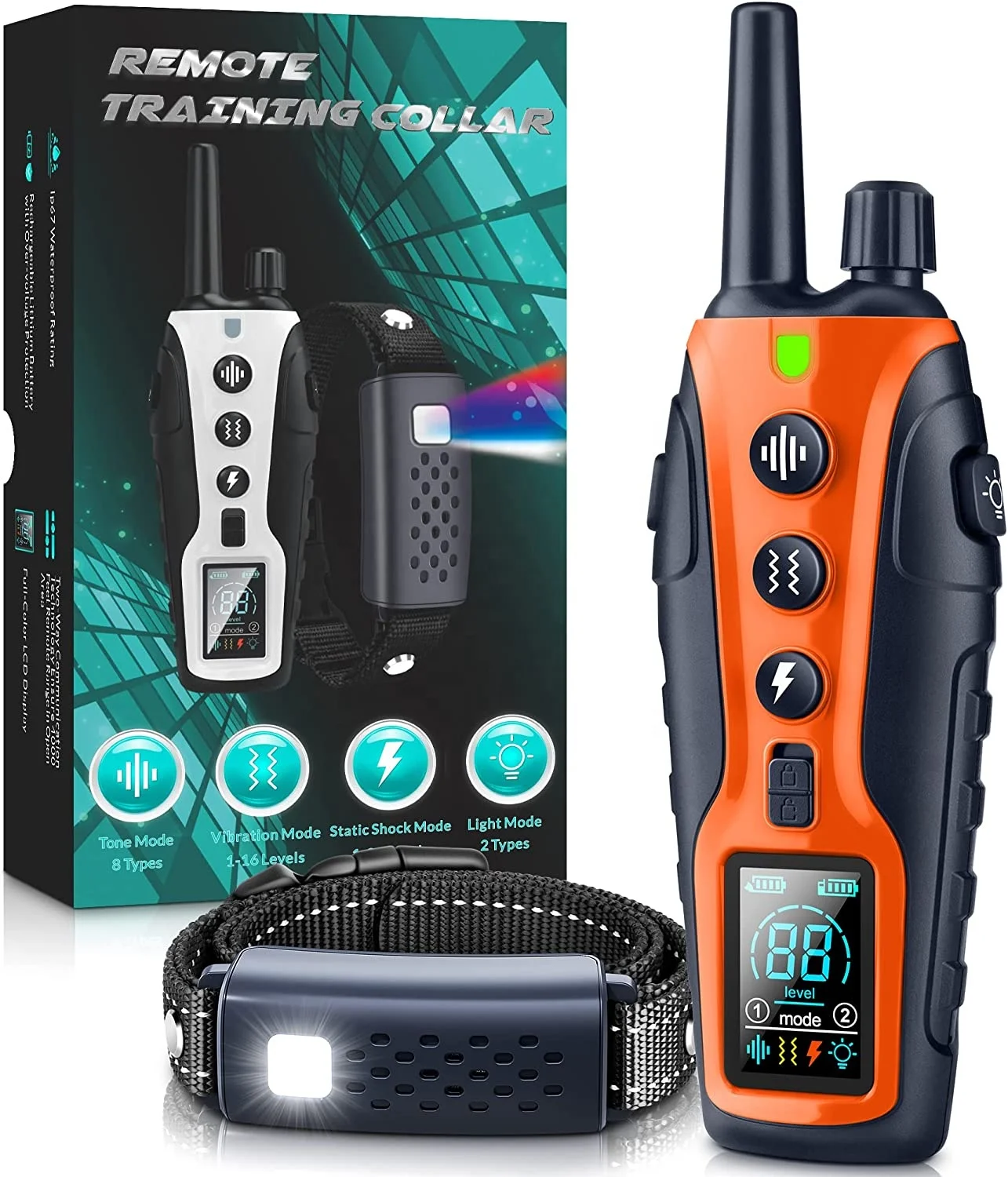 Newest Remote Dog Training Collar with 6561Ft Control Range Remote with Keypad Lock Flashing Light for Night Walks