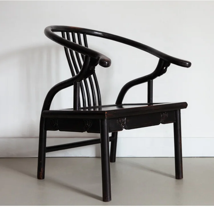 Furniture factory Chinese traditional armed chairs antique furniture wooden distressed paint chair with arm