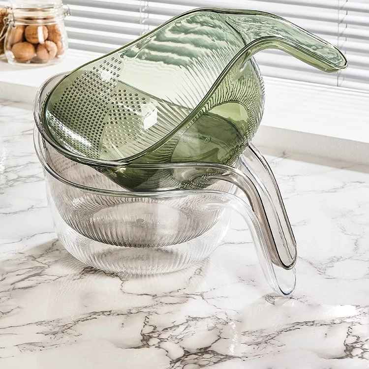 Draining Basket Kitchen with Handle Rice Basin Plastic Food Containers PE Small Plastic Box Home Organizer Modern Home Appliance