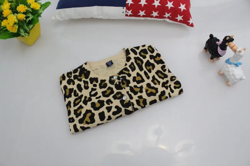 
2021 new fashion Children Kids Sweater Autumn Spring Baby Girl Cardigan Leopard Print Casual Outerwear Coat Clothes 18M-6T 