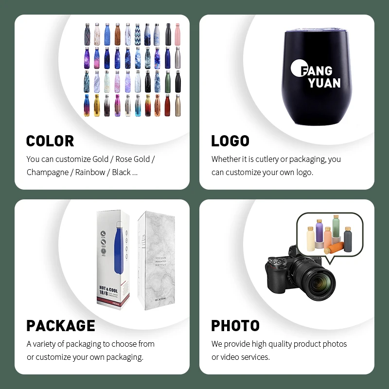 FANGYUAN Eco friendly finger belt double wall stainless steel thermos vacuum flask metal water bottles for kids school Kawaii