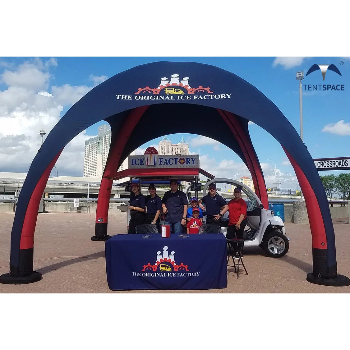 Factory hot sale water proof custom inflatable tent branded trade show air tent X spider air dome for outdoor commercial events