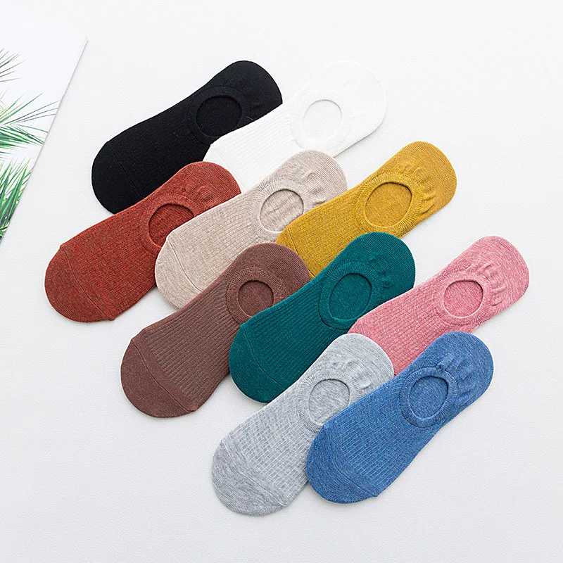 Women socks cute invisible colorful slim striped socks summer gir  low cut no show socks l wholesale factory