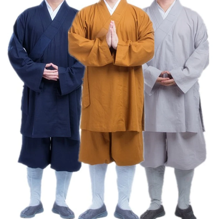 Дешевый китайский традиционный костюм Будды отшельник Униформа Луо Хан куртка монах униформа