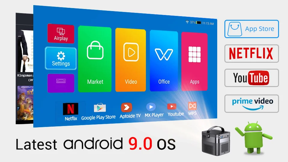 16-летняя фабрика BYINTEK U70 Pro портативный Android 3D 4K телефон проектор Мини светодиодный WIFI DLP Карманный Pico аккумуляторная наружный
