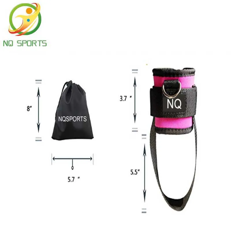 
Custom PU Neoprene Pink Fitness Padded Gym Ankle Straps For Cable Machines 