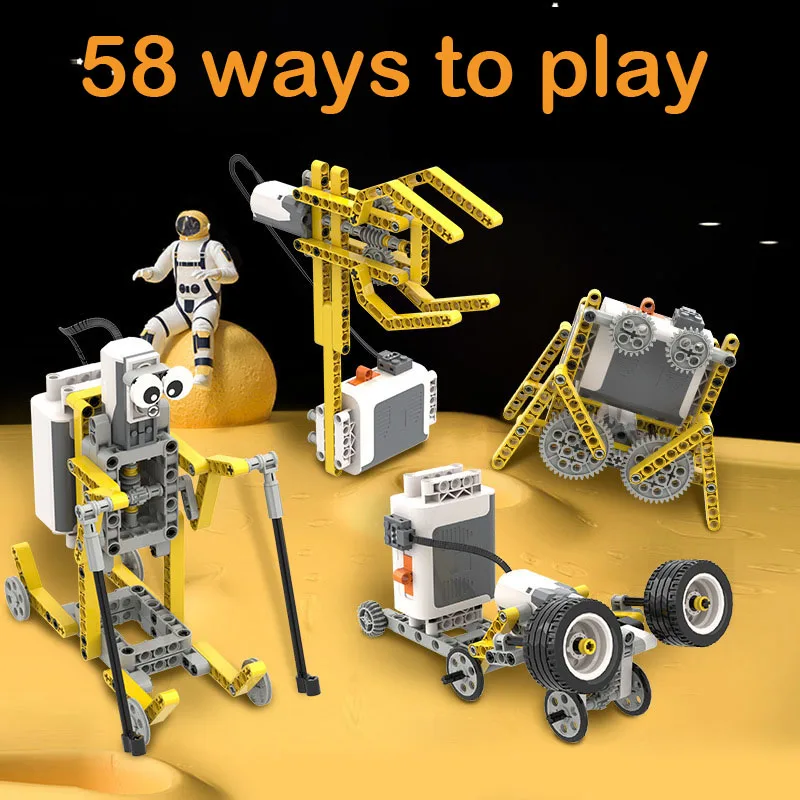 STEM DIY APP Control Programming Roboti Building Block 58 IN 1 Science Educational toy Bricks set for WeDo 2.0