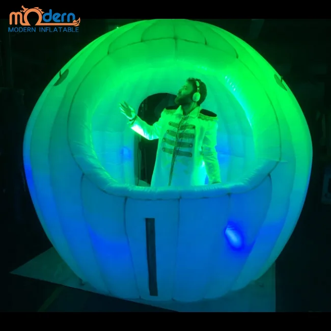 Portable Inflatable White LED Inflatable Photo Booth Tent, Inflatable Stand Tent,  Inflatable DJ Pod