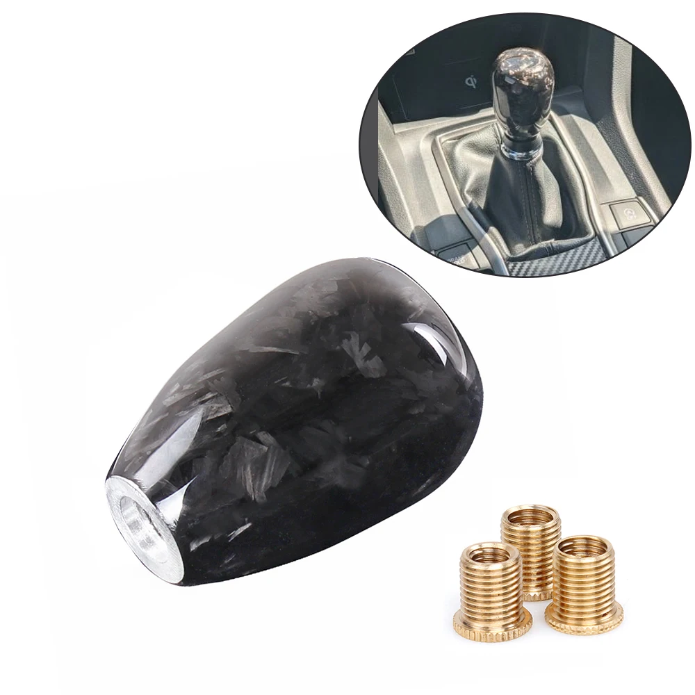Universal Cylindrical Forged Carbon Fiber Shift Knob With M8 M10 M12 Adapter
