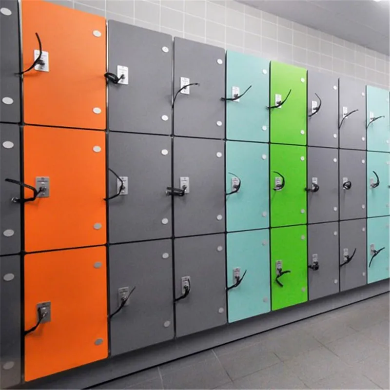 Wood Grain RFID Lock Smart Hpl Locker Electronic Lockers for Gym Changing Room