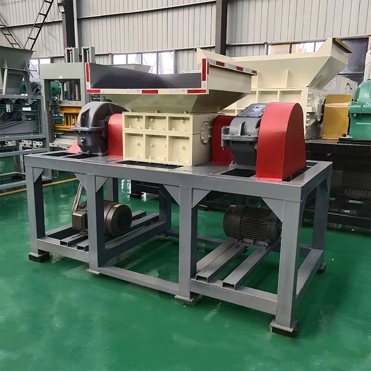 double shaft industrial large paper waste plastic car tire carton box shredder