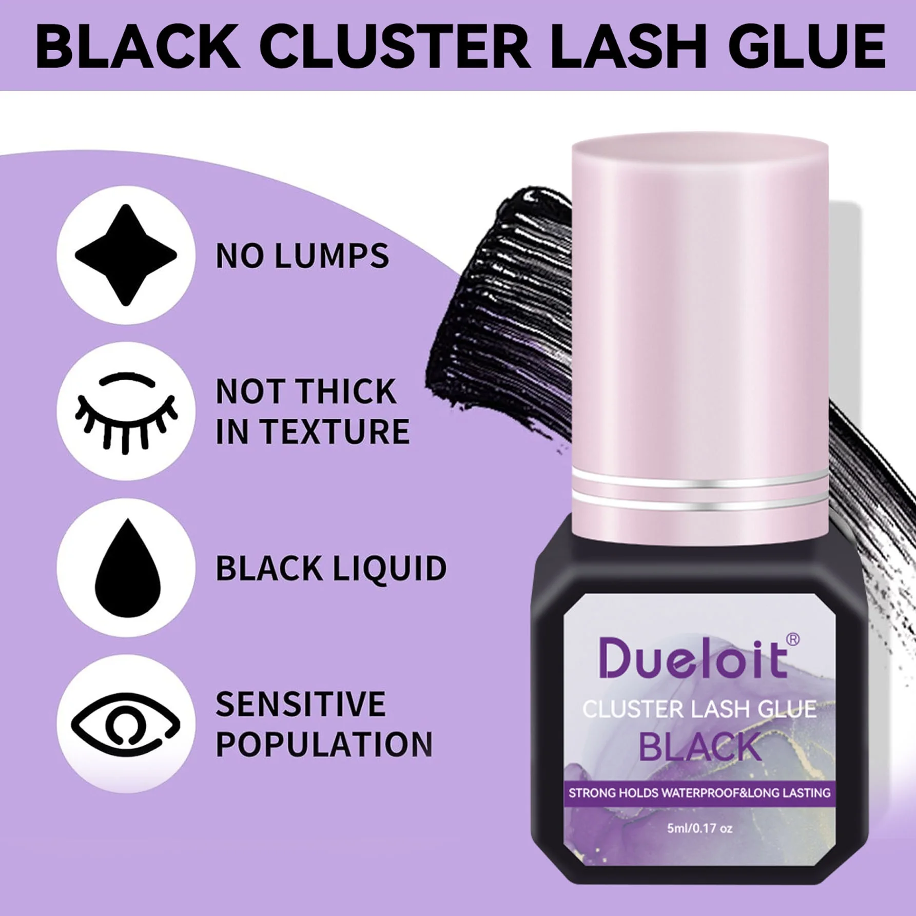 diy lash glue waterproof non toxic cluster lash glue long wearing affordable 5ml DIY lash extension glue