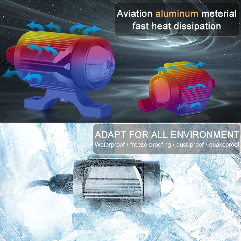 
Mini Driving Light Motorcycle Lighting Faro Luces Led para Moto Tri Color Lampu Sorot Cars Accessores Headlight for Motorcycle 