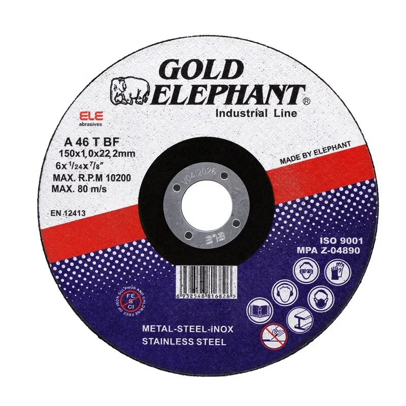 Gold Elephant top quality metal cutting wheel 6 inch 150x1.0x22.2mm iron grinding discs