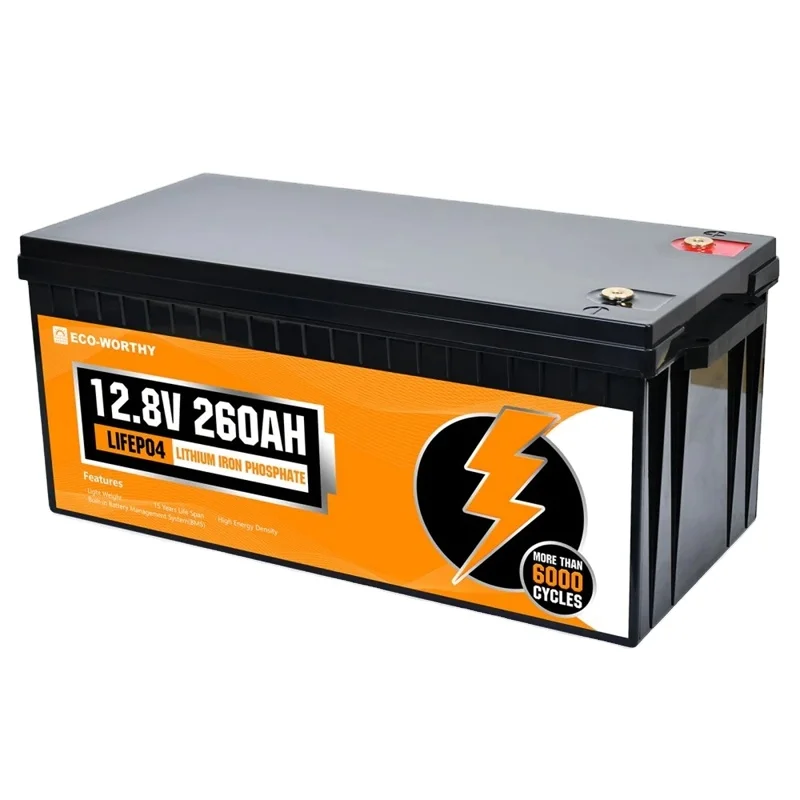 Eco-worthy Solar  Wholesale 12V 260Ah Deep Cycle Lithium Ion Battery Lifepo4 Battery for Power Off Grid System