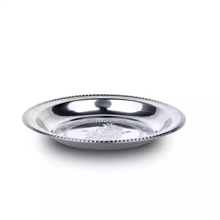 FTS metal tray restaurant silver dining sets cheap thick making indian hotel roll catering serving trays