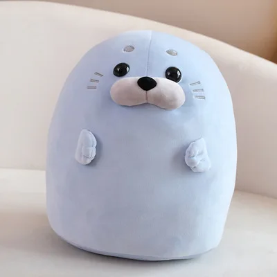 Hot Sale Kawaii Sea Animal Pillow Super Soft Fat Cartoon Cylinder Stuffed Seal Stuffed Animals Plush Toys