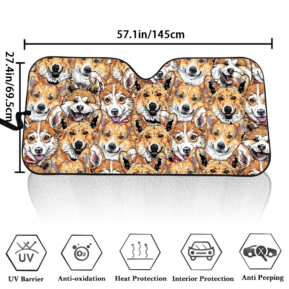 New Arrival Front Car Window Sunshade Wolf And Dream Catcher Theme Print Visor Universal UV Protect Auto Car Windshield Sunshade