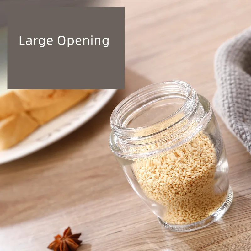 Logo Custom Empty Glass Spice Bottle With Flip Top Lid Seasoning Jar With Dual Open Shaker Lid Can Ration Spice