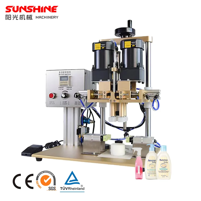 Tabletop desktop ectric twist off glass metal water bottle small plastic screw cap capper capping machine semi automatic