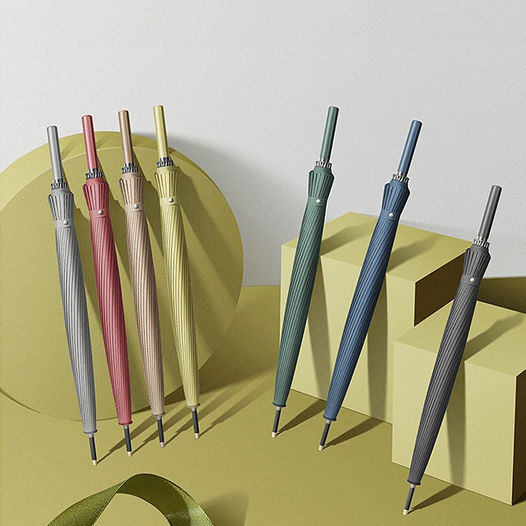 New Design 24K Golf Business Windproof Gifts Long Handle Straight Umbrella With Logo