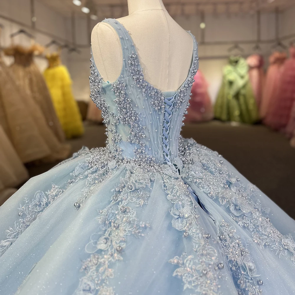 Light Sky Blue Long Quinceanera Dresses Ball Gown Birthday Party Dress Graduation Gown Sweetheart Dress Dy1273-1