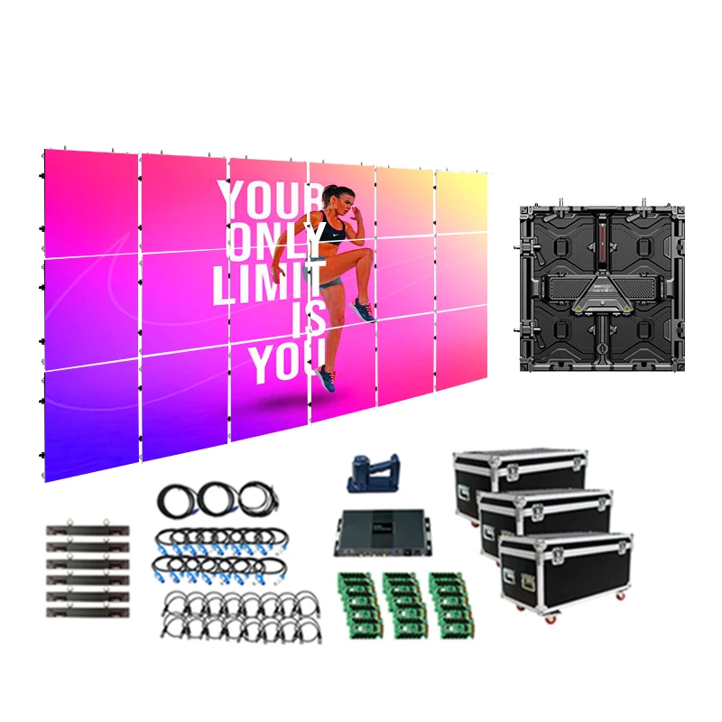 Quick installation big outdoor IP65 p3.91 p2.6 p2.604 7680hz panel price full color led video wall for publicity rental events