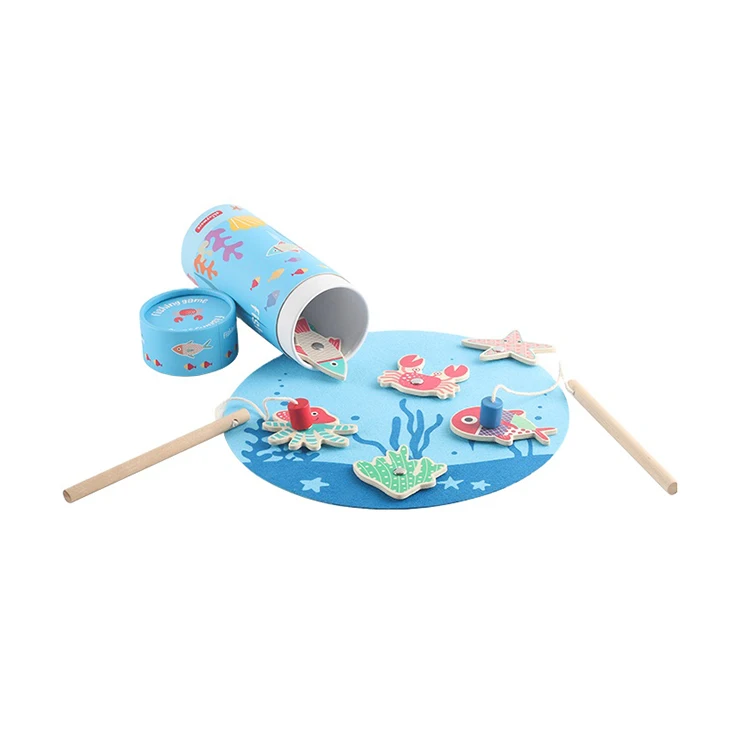 China Factory Directly Selling Excellent Wooden Fish Number Magnet Game Fishing Toys Fish Catching Toys