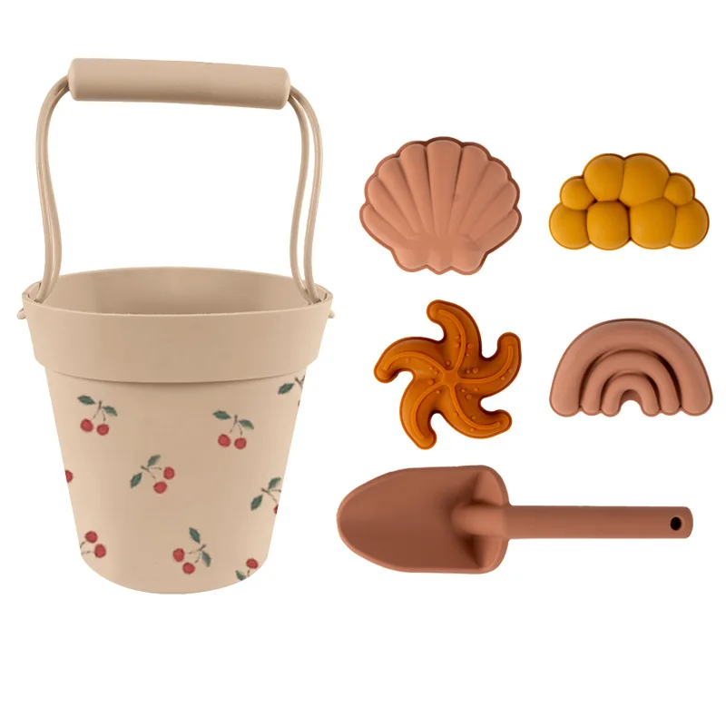 Children Silicone Parent-Child Play Sand Water Tools Set Sand Digging Tools Shovel Buckets Seaside Kids Beach Toys