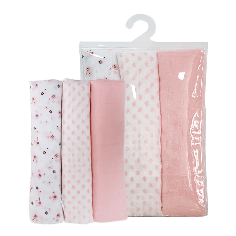 32S Nice Quality Customize Cotton 2-6 Layer Baby Girl Muslin Swaddle Blanket