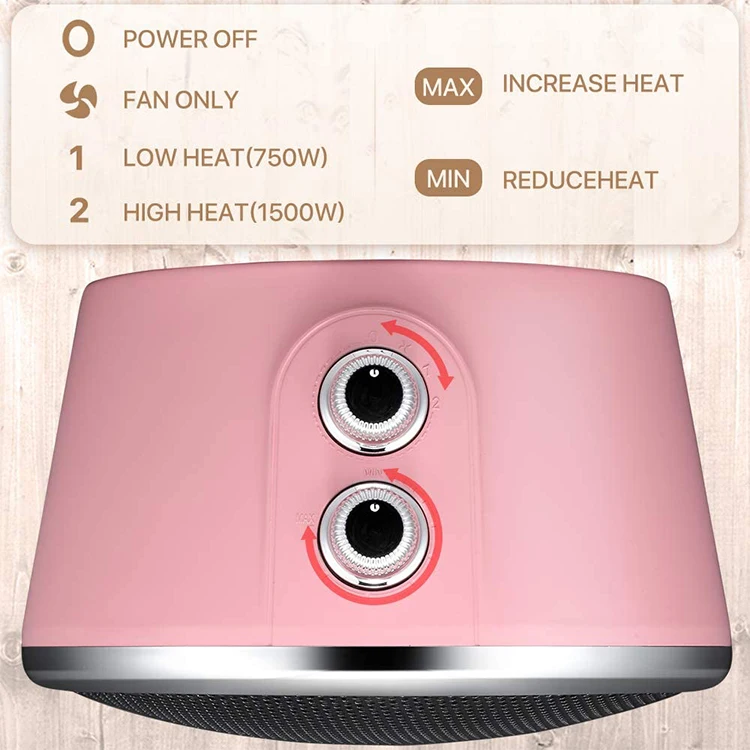 
Hot sale quiet 50dB sound Fast heating Overheat Protection ETL Listed hot air blower space heater 