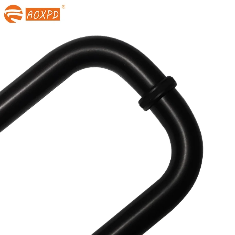 High Quality Sus 304 Tempered Black Matte Glass Shower Door Handle Commercial Glass Door Handles