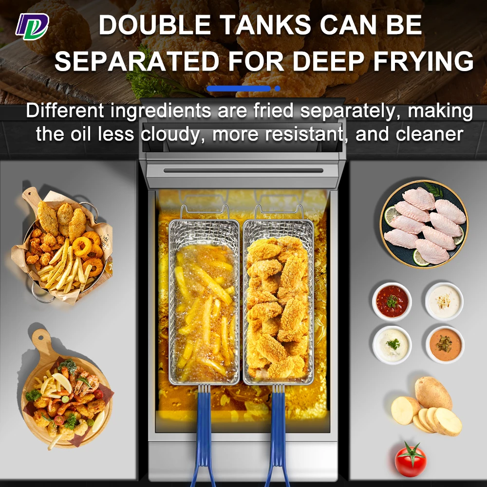 Deep Fryer Gas Commercial Restaurant Deep Fryer Machine Gas Deep Fryer With Temperature Regulator