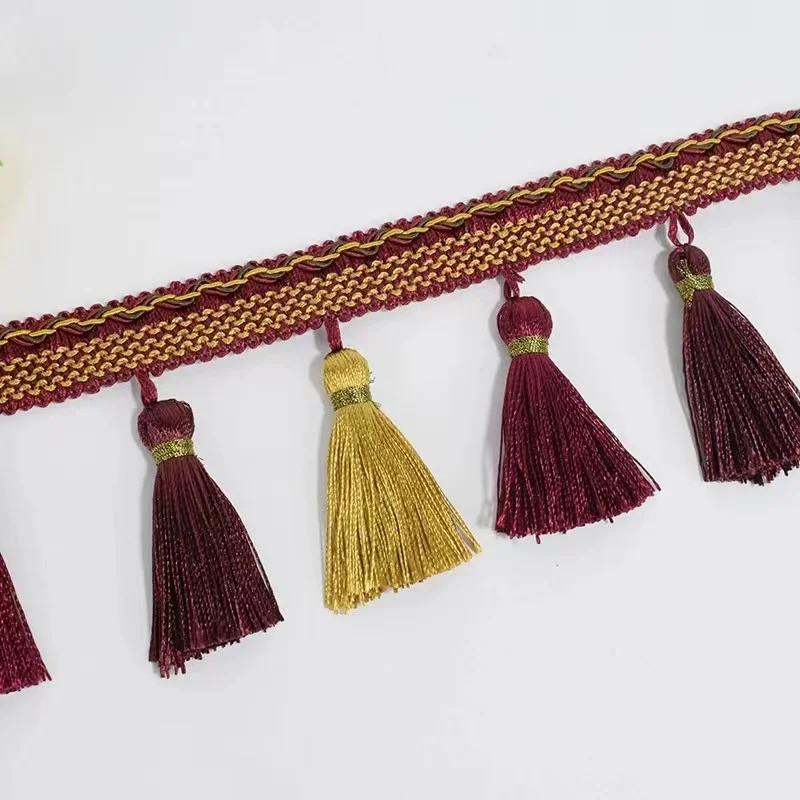 Stocked colorful sewing tassels lace  accessories pom pom trim for curtain new decorative tassels