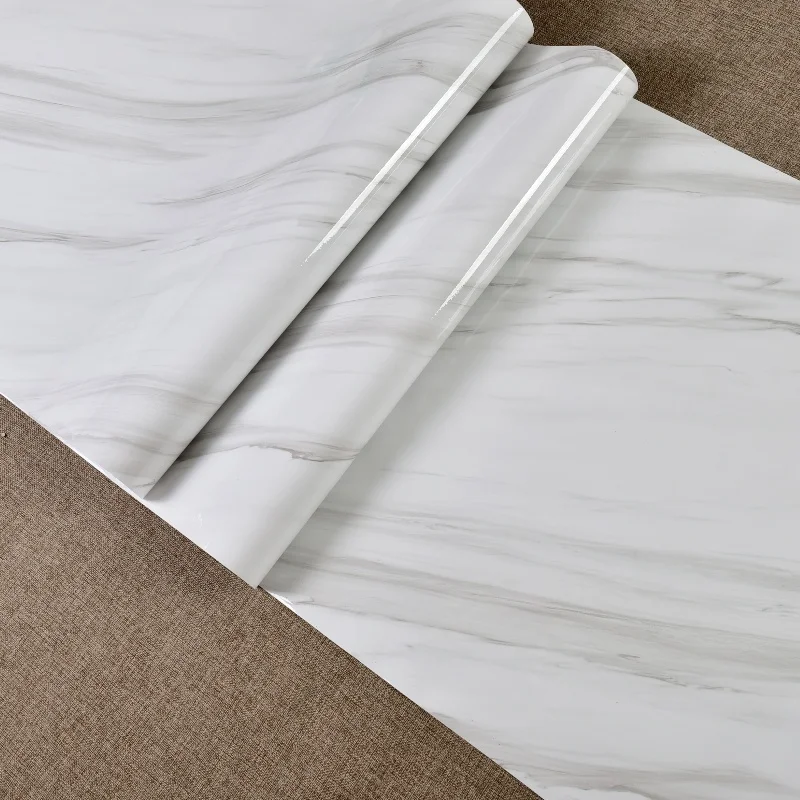 Stone Granite Peel and Stick Vinyl Roll White Marble Contact Paper Wall Paper Rolls Home Decoration Thick Removable Wallpaper