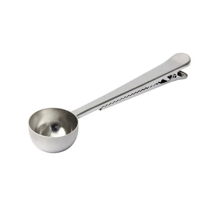 WDD542 Home Use Milk Powder Flavoring Measuring Scoop Portable Fruit Spoons Stainless Steel Coffee Sealing Clip Measuring Spoon