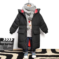 Jacket for Boys 2019 New Brand Hooded Winter Jackets Graffiti Camouflage Parkas For Teenagers Boys Thick Long Coat Kids Clothes