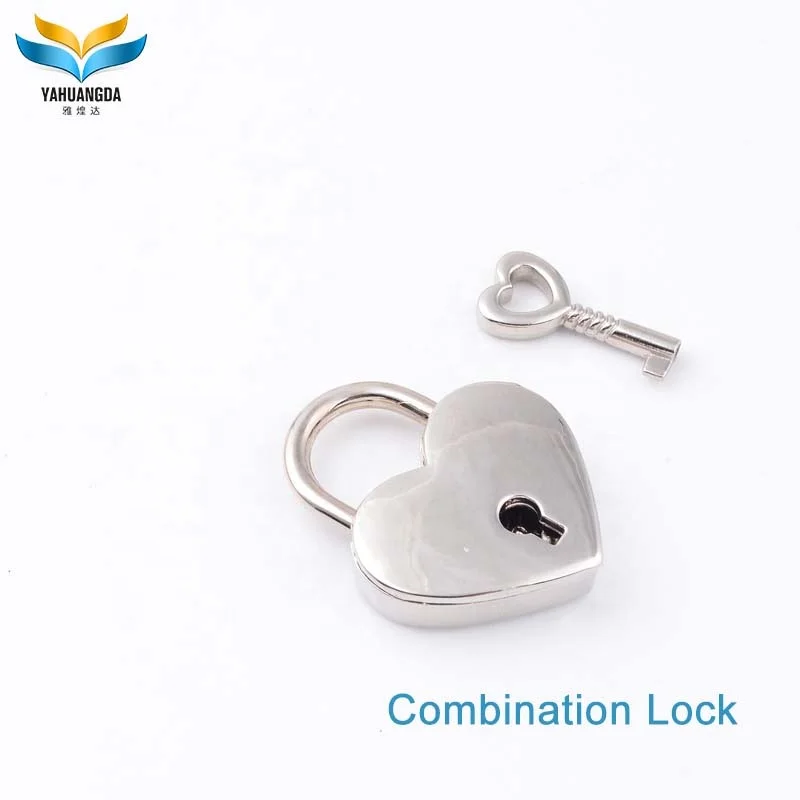 Happy cute heart shape padlock skeleton key lock for wedding valentine day gift with various color ZM1405