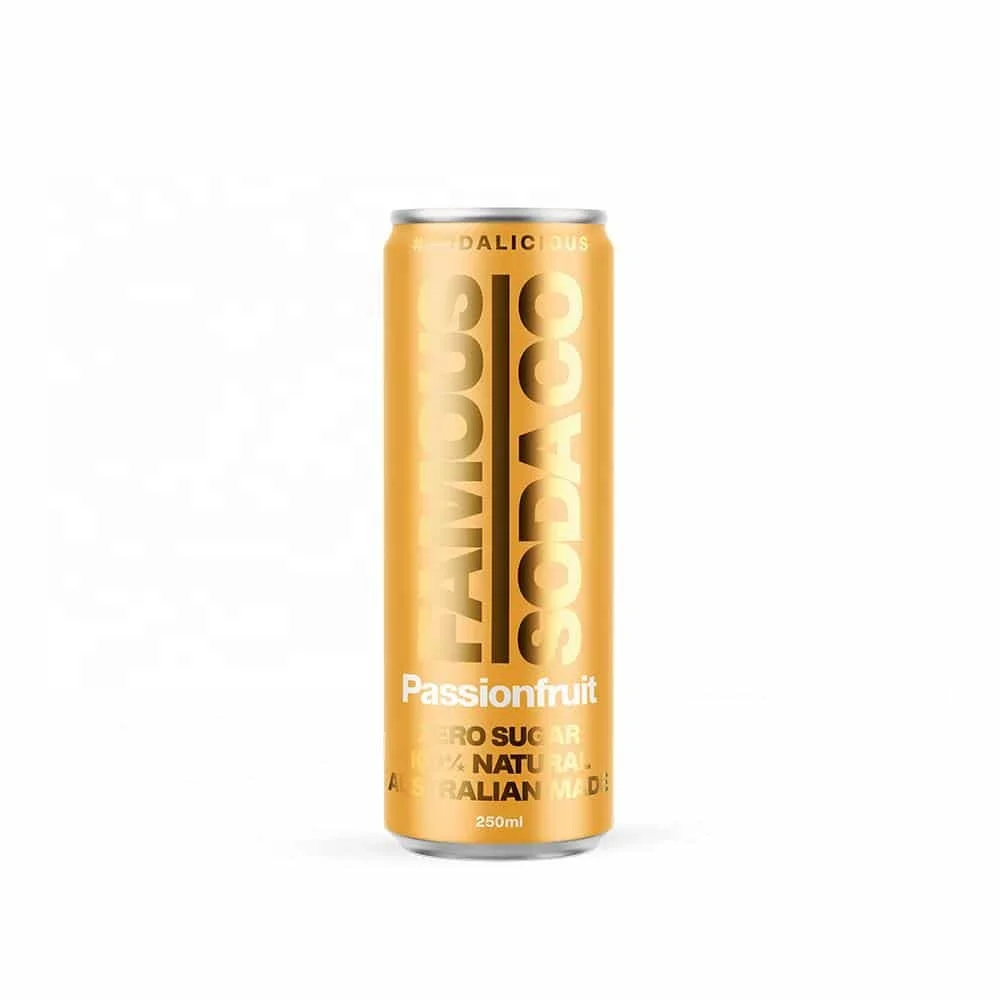 Высококачественная австралийская газированная Сода без сахара, известная, так что страстные фрукты, банка 250 мл