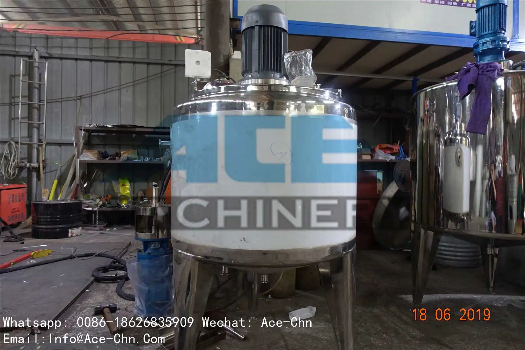 Ace 1000L Electric Heating Soap Shampoo Body Lotion Making Machine Blending / Small Mixing Tank