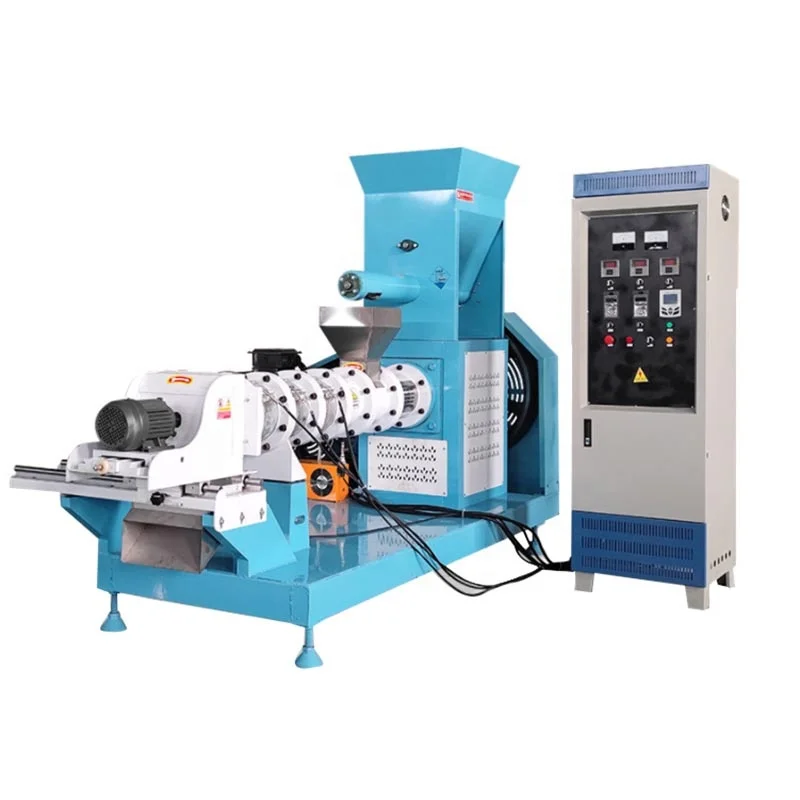 Floating fish feed extrusion extruder production 1-2ton per hour fish feeds pellet machine